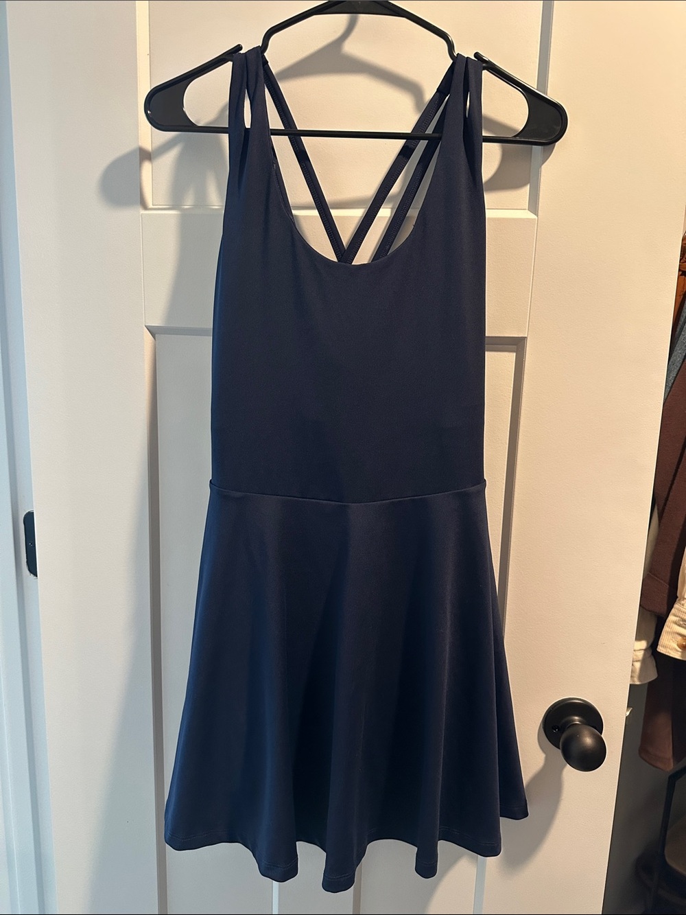 Fabletics Navy Strappy Athletic Dress- Boost Performance Dress Ultra Mini